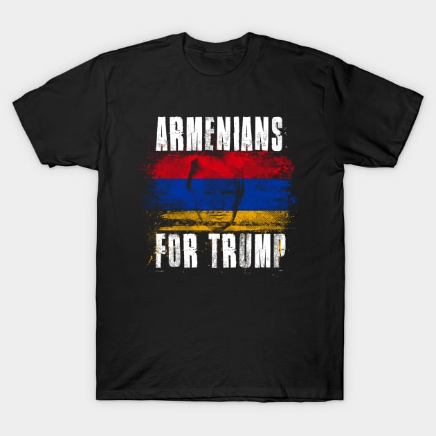 Armenians For Trump - Trump 2020 Patriotic Flag T-Shirt by Family Heritage Gifts